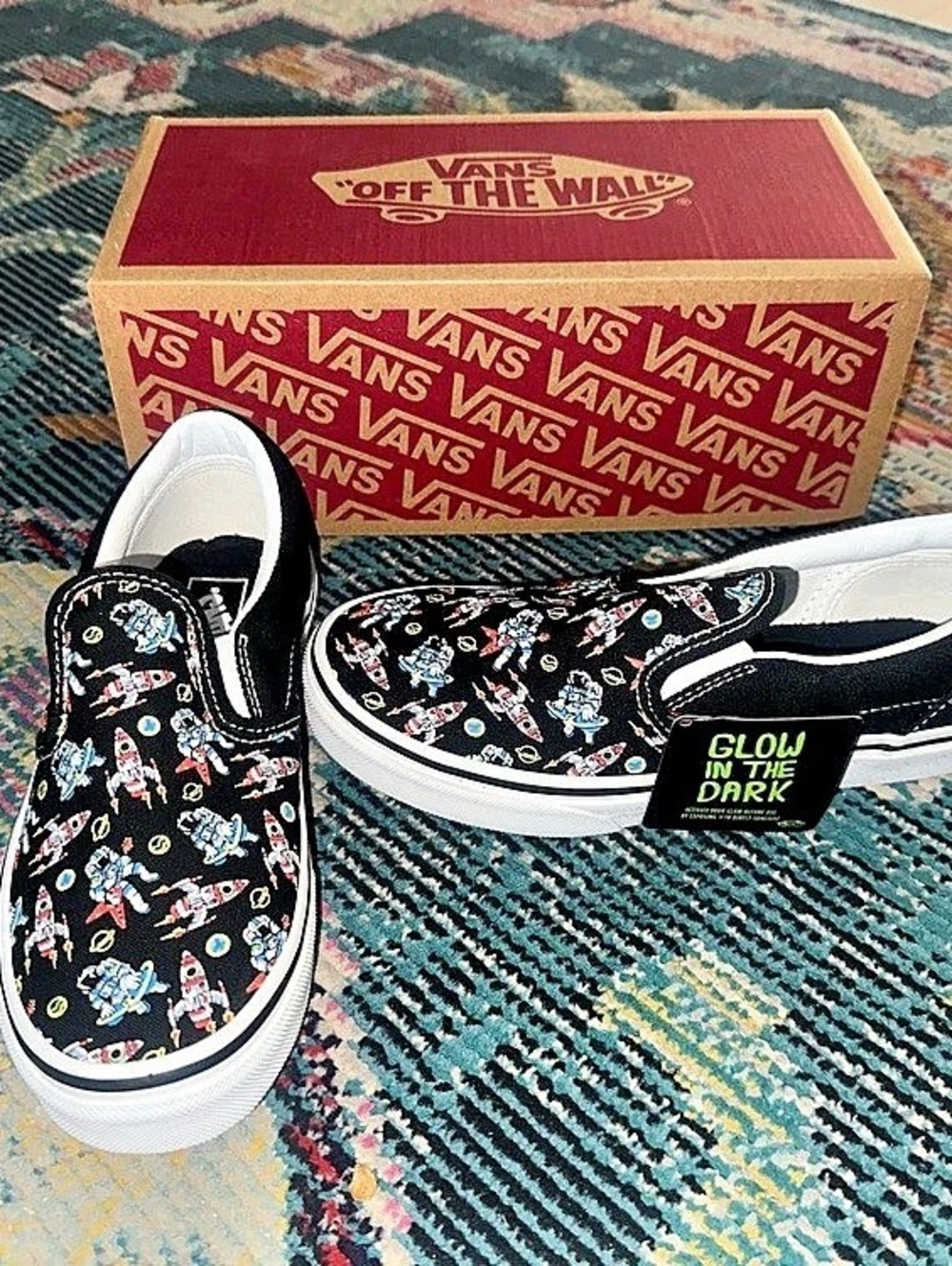 Vans Classic Slip-On V DJ Rocket Jam Sneakers Black & Multi US 2.5